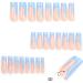 Mrcuvaryas 3D French Nails - Himmelblau Press On Nails | 24 Medium Length Soft Gel Tips | Full Cover Blue French Acrylic Fingernails for Women - Buy Online on GoSupps.com