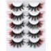 False Eyelashes Fluffy Mink Lashes Wispy Colored Lashes Red Strip Lashes Pack by Kiromiro (Red) 2-Red