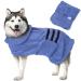 Nobleza Dog Dressing Gown L Dog Bathrobe Dog Towel Robe Dog Drying Coat Dog Robe Super Absorbent Pet Puppy Bathrobe Fast Drying Adjustable Dog Bathrobe Towel Dog Towel Coat for Large Dog Cat Blue