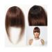 Bangs Hair Clip 100% Human Hair Bangs Natural Brown Bang Hair Clip in Bangs Fringe with Temples Hairpiece for Women Clip on Air Bang 4.5in Bangs Clip in Hair (Color : HLH1004-2)