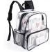 Clear Backpack Stadium Approved 12x12x6 Clear Mini Backpack Small Transparent PVC Plastic Stadium Backpack for Women Men Great for Concert Games Sport Events Work Festival Black - Buy Online on GoSupps.com