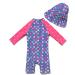 BONVERANO Baby Girls Long-Sleeve Swimsuit | UPF 50+ Sun Protection | Purple | 9-12 Months - Buy Online on GoSupps.com