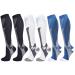 3 pairs of compression stockings for women and men 20-30 mmHg medical graduated compression stockings for sports running plantar fasciitis nurses shin rails diabetic L-XL black
