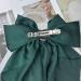 Boho Satin Hair Bow Long Bow Hair Clips Band Hair Clips Clip Large Plain Hair Bun Hair Pin French Hair Clip Scrunch ies Horse Tail Accessories (Green) - Buy Online on GoSupps.com