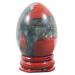 Ladeukoi Stone Egg Figurines Polished Healing Crystal Easter Eggs Ball Sculpture with Wooden Stand 45mm Tall Africa Bloodstone
