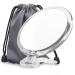 20X Magnifying Mirror  6 Inch  Two Sided Hand Mirror  20X/1X Magnification  Folding Makeup Mirror with Handheld/Stand  Use for Makeup Application  Tweezing  and Blackhead/Blemish Removal. Clear