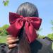 W WEILIRIAN Satin Hair Bows Red Bow Hair Clips Ribbon Hair Barrettes Clip Large Solid Colour Bowknot Hairpin French Hair Barrette Scrunchies Ponytail Hair Styling Accessories Jewellery (Red) - Buy Online on GoSupps.com