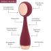 PMD Clean Pro: Smart Face Cleaning Device with Silicone Brush & Anti-Aging Massage - Waterproof SonicGlow Technology for Lifting Skin - Berry - Buy Online on GoSupps.com