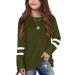 Girls Long Sleeve Green Striped Tunic Sweatshirt - 8-9 Years - Buy Online on GoSupps.com