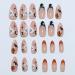 Buy Halloween French Tip Press on Nails - Medium Almond Glossy Nude with Pumpkin Ghost Bat Designs | 24Pcs Cute Spooky Stick on Nails for Women & Girls - Buy Online on GoSupps.com
