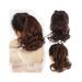 Ponytail Extensions Extension Heat Resistant Ribbon Drawstring Wavy Ponytail Hair Synthetic Short Curly Ponytail Pieces Black Brown Wavy Ponytail Hair for Women for Women(Color:001)