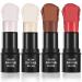 Wismee Cream Contour Stick Highlighter Makeup Stick with Blush Stick Bronzer Stick Pen Shimmer Makeup Multi Stick Creamy Self Face Sharpening Crayon Stick Cruelty Free Makeup Cosmetic (4 Pack) 01+02+03+06