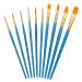 Amazon Basics Paint Brush Set  Nylon Paint Brushes for Acrylic  Oil  Watercolor  10 Brush Sizes