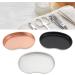 HUSHUI Stainless Steel Manicure Tray Oval Cosmetic Makeup Nail Art Jewelry Dish Desktop Decor Black Silver Champagne Gold - Buy Online on GoSupps.com