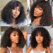 Short Bob Curly Human Hair Wig with Bangs - 180% Density Kinky Curly Fringe Bang Wig for Black Women - Brazilian Unprocessed Virgin Hair - Natural Color - Buy Online on GoSupps.com