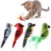 Dorakitten catnint toys cat toy interactive 4 pieces cute pluesch life bird form cat toys k toy stuff set with cat sound paper with springs mint cushion for cats (a)