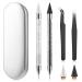 Andibro Rhinestone Picker Tool Set Dual-end Diamond Dotting Pens Wax Pencil Acrylic Pickup Kit for Nail Gems Stones DIY Nail Art Crafts 2 Dotting Pen 2 Wax Tip 2 Nail Art Tweezer(Black+White)