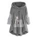 Hanxiulin fleece jacket plush jacket cuddly jacket women fleece jacket basic hooded jacket autumn winter coat lightweight quilted light quilted jacket winter coat plush jacket xxl gy1