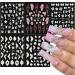 YJHAT 5 Sheets 5D Embossed White Flowers Nail Stickers Decals Rose Butterfly Nail Art Stickers Self-Adhesive Stereoscopic Nail Art Supplies Decoration for DIY Nail Tips Design