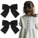 2PCS Velvet Hair Bows Black Hair Ribbon Clips - Hair Accessories for Women, Girls, Toddlers, Kids, Baby - 4 Big Fall Alligator Clips - Black - Buy Online on GoSupps.com
