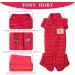 Tony Hoby Dog Pajamas | Soft Striped Dog Onesie Jumpsuit for Small & Medium Dogs & Cats | Breathable Bodysuit in Red (M) - International Shipping Available - Buy Online on GoSupps.com