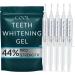 Teeth Whitening Gel for Trays – Pro Strength 44% Carbamide Peroxide, 5 Syringes (50 Uses) + 2 Trays, Enamel Safe Teeth Whitener, Removes Coffee, Wine & Tobacco Stains, at-Home Pro Whitening Kit