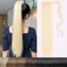 Long straight ponytail extension Magic paste ponytail extension wrap around 22 inch synthetic hair part-platinum blonde 110 gram 22inch (56cm) -110g platinum blonde 60#