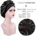 Admitry Satin Hair Bonnet Set - Premium Soft Silk Sleep Cap for Women & Girls - Breathable Night Hood Black - Buy Online on GoSupps.com