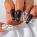 Sethexy Glitter Rhinestone Long Coffin Fake Nails Cat Eye Handmade False Nails Green Crystal Glossy Press on Nails Salon Durable Quality Nails for Women and Girls(C) - Buy Online on GoSupps.com