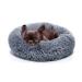 Small Dog Bed Calming Dogs Bed for Small Medium Large Dogs Anti-Anxiety Puppy Bed Machine Washable Warming Cozy Soft Pet Round Bed Fits up to 10-100 lbs Small (Pack of 1) Dark grey