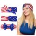 SOIDHSID 3 Pack Patriotic American Flag Headbands Adult Size Independence Day Red White Blue Stars Elastic Hairbands 4th of July Hair Accessory for Unisex Adult Women