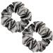 OTYOU 2 Pack Bling Hair Scrunchies Rich Tones Scrunchy Bobbles Elastic Hair Bands Ties Hair Accessories for Women Girls (Gray)