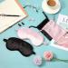 Silk Satin Sleeping Mask Set with Blindfold, Eyeshade, Ear Plugs, and Storage Bags - Ideal for Women and Men, Sleep, Travel, and Nap - Black & Taro Purple - Buy Online on GoSupps.com