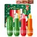 Christmas Lip Balm Kit-3Pcs Moisturing Pink Clear Lip Care Moisturer Hydrating Lip Balm Repair for Dry Cracked Lip balm stick Vegan Lip Care Product Lip Treatment Stocking Stuffer Gift Set for Women