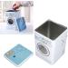 Pwshymi Large Capacity Washing Machine Shape Laundry Detergent Container Iron Material with Perspective Window for Storage - Buy Online on GoSupps.com