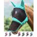 Harrison Howard CareMaster Pro Luminous Horse Fly Mask Long Nose with Ears UV Protection for Horse Summer Mint M Cob Cob (Medium) Summer Mint