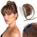 Clip in pony 100% Remy real hair wig fringe bangs one piece hair part in front hair extension extension natural flat pony smooth medium brown/blond vd042a
