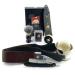 G.B.S Wet Shaving Kit for Men Shaving Kit Includes 6/8in Rust-free Straight Razor with Black Wooden Handle Synthetic Brush with chrome Shave Soap Bowl Leather Strop
