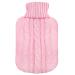 TRIXES Knitted Cover for Hot Water Bottle - Pink Knitted Insulator - Cover only (Hot Water Bottle not Included) - One Size for 2 Litre Bottle - 31 x 20cm