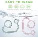 Vicloon Silicone Toy Clip 2Pcs - Food Grade Pacifier & Sippy Cup Strap | Adjustable Stroller & Toy Safety Straps - Anti-Drop Chain for Hanging Toys - Pink/Grey - Buy Online on GoSupps.com