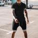 Men's Tie Dye Basketball Sport Set - Black Short Sleeve Shirt and Shorts Set - Small - Buy Online on GoSupps.com