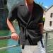Men's Linen Shirt & Jacket | Revers Single Color Spring & Summer Styles | Loose Casual Hawaii Vacation Shirts up to 5XL - Black - Buy Online on GoSupps.com