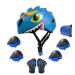 Toddler Helmet, Kids Bike Helmet with Dinosaur 3D Design, Sports Protective Gear Set and Safety Certified for 3 4 5 6 7 8 Years Old, Girls Boys Toddler Bike Cycling Skating Skateboard Scooter Helmet blue