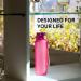 32 oz Hot Pink Motivational Water Bottle with Strap and Fruit Infuser - Time Marker and Dishwasher Safe - Buy Online on GoSupps.com