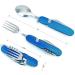 6-in-1 Camping Utensil Set with Detachable Spoon, Fork, and Knife Combo in Carrying Pouch - Blue + Red - Buy Online on GoSupps.com