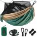 Grassman Camping Hammock Mosquito Net, Portable Hammock with Net Single or Double, Hammock Tent for Travel Camping, Camping Accessories for Indoor, Outdoor, Hiking, Backpacking, Backyard, Beach Army Green 118"L x 79"W