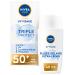 NIVEA SUN Triple Protect 50+ Sun Care (1 x 40 ml), Daily facial fluid with an ultra-light texture, containing Hyaluronic Acid (Packaging May Vary)
