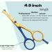 Wishbeauty Kids Safety Hairdressing Scissors with Round Tips and Curved Blade - Professional Salon Barber Scissors for Children's Haircuts (Gold & Blue 4.5) - Buy Online on GoSupps.com