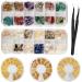 Niceneeded Nail Art Crushed Shell Seashell Set 2 boxes Irregular Nail Art Abalone Seashell Slices 3 SHELL SEA Studs Stones with tweezers