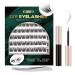 Lanciley Individual Lashes 45 Clusters Lashes CC Curl DIY Eyelash Extension Kit at Home for Make-up Beginner False Eyelashes with Eyelash Glue Tweezers 10/12/14/15/16mm Easy to Use - Fluffy Style 45 clusters - fluffy